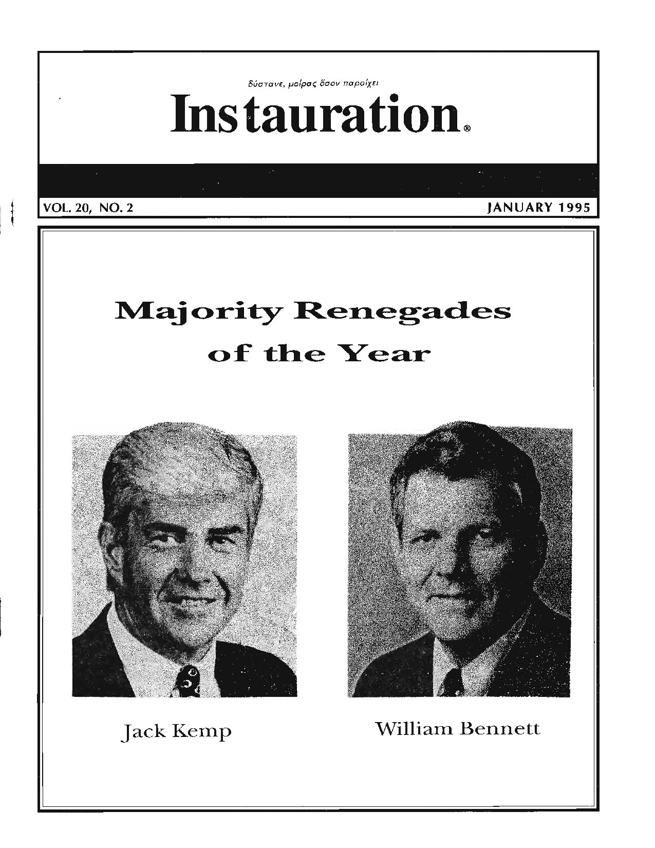 Instauration 1995 January Vol20 No2