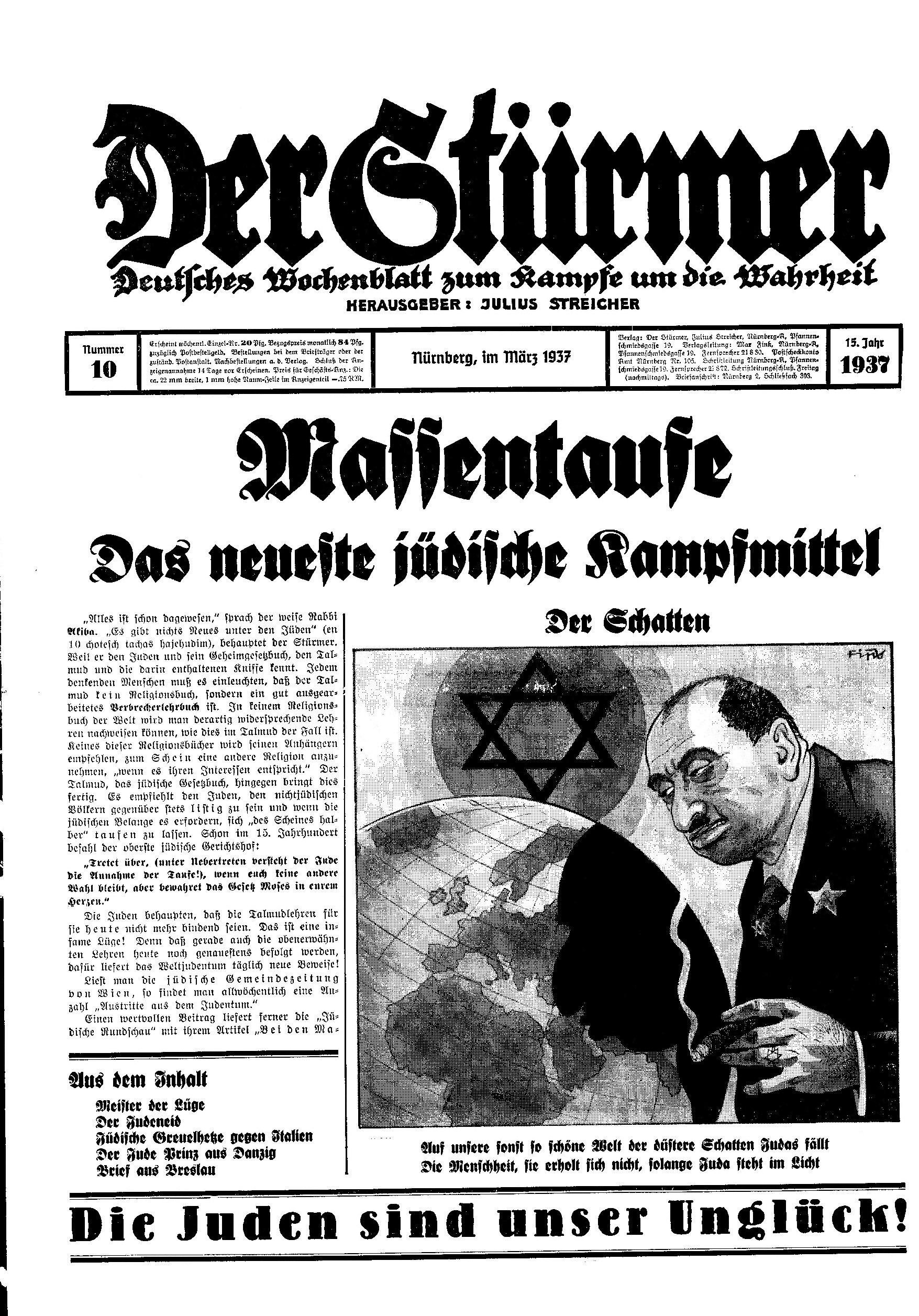 Der Stürmer - 1937 Nr. 10 - Massentaufe