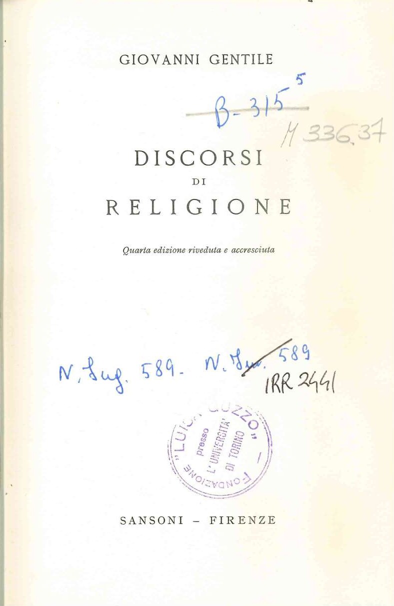 Discorsi di Religione