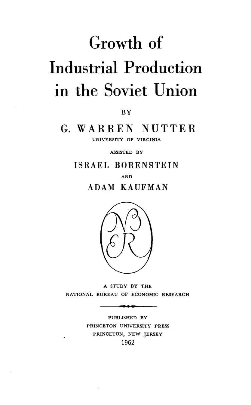 Growth of Industrial Production in the Soviet Union