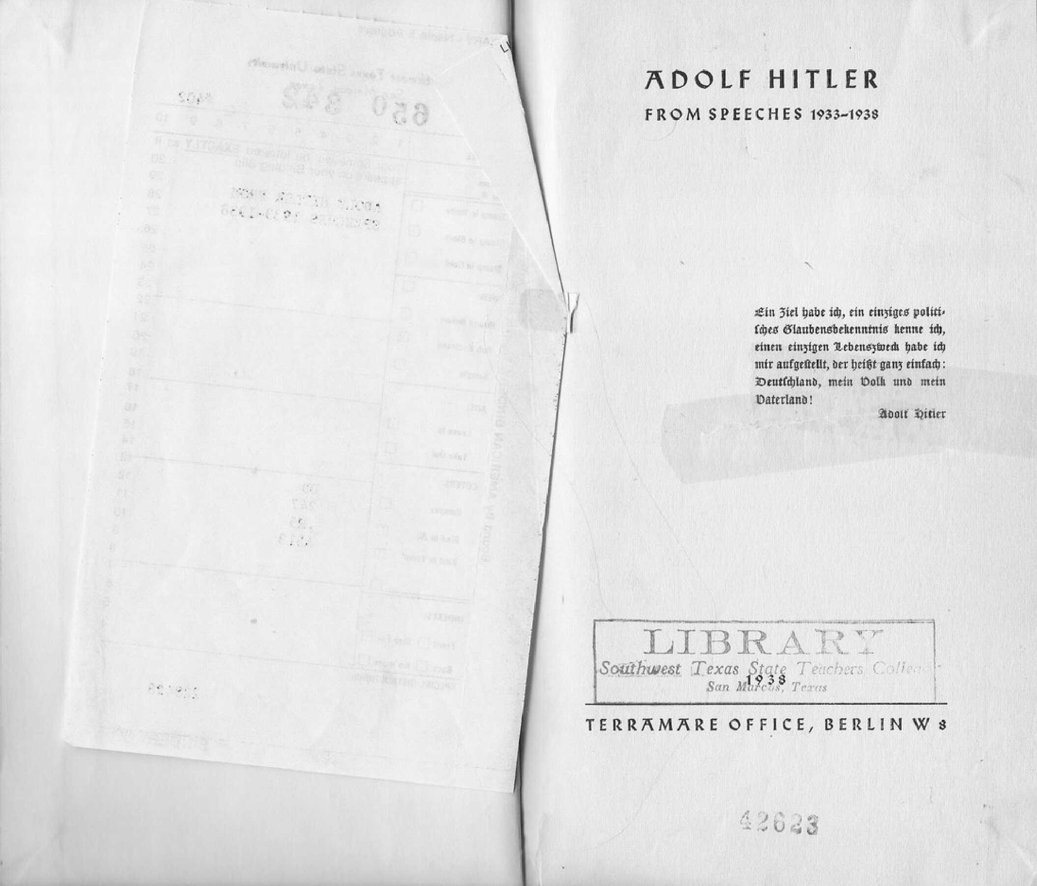 Hitler, Adolf; Speeches 1933-1938